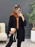 مانتو سر آستین چاک دو جیب کد 5136 - تصویر 4