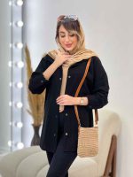 مانتو پشت دکمه دو جیب کد 5097 - تصویر 2