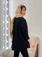 مانتو پشت دکمه دو جیب کد 5097 - تصویر 4