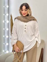 شومیز سه دکمه فریماه کد 5117 - تصویر 3