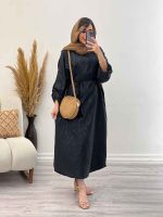 پیراهن بلند مغزی دوزی کد 5168 - تصویر 8