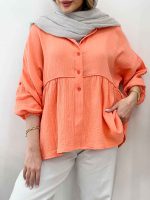 شومیز چین دار رستا کد 5164 - تصویر 3