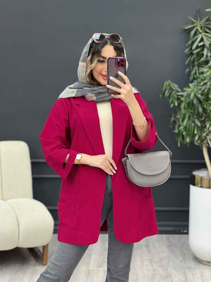 مانتو سر آستین چاک جیب نما کد 5126 مانتو سر آستین چاک جیب نما کد 5126