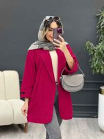 مانتو سر آستین چاک جیب نما کد 5126 - تصویر 15