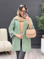 مانتو سر آستین چاک جیب نما کد 5126 - تصویر 10
