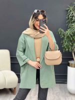 مانتو سر آستین چاک جیب نما کد 5126 - تصویر 3