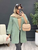 مانتو سر آستین چاک جیب نما کد 5126 - تصویر 8