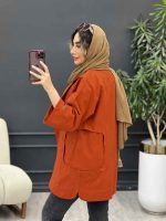 مانتو سر آستین چاک جیب نما کد 5126 - تصویر 7