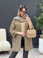 مانتو سر آستین چاک جیب نما کد 5126 - تصویر 18