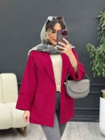 مانتو برش هلالی دو جیب نما کد 5127 - تصویر 18