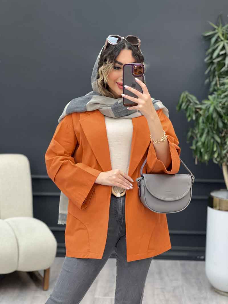 مانتو برش هلالی دو جیب کد 5127 مانتو برش هلالی دو جیب نما کد 5127