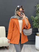 مانتو برش هلالی دو جیب نما کد 5127 - تصویر 13