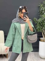مانتو برش هلالی دو جیب نما کد 5127 - تصویر 9
