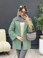 مانتو برش هلالی دو جیب نما کد 5127 - تصویر 11