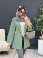 مانتو برش هلالی دو جیب نما کد 5127 - تصویر 3