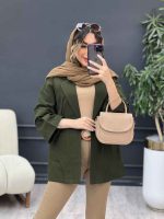 مانتو برش هلالی دو جیب نما کد 5127 - تصویر 16