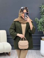 مانتو برش هلالی دو جیب نما کد 5127 - تصویر 4