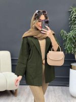 مانتو برش هلالی دو جیب نما کد 5127 - تصویر 23