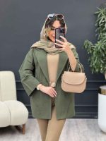 مانتو برش هلالی دو جیب نما کد 5127 - تصویر 5
