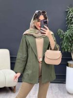 مانتو برش هلالی دو جیب نما کد 5127 - تصویر 17