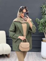 مانتو برش هلالی دو جیب نما کد 5127 - تصویر 22