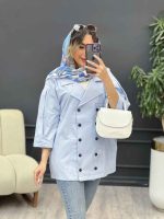 مانتو لینن ده دکمه کد 5173 - تصویر 4