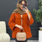 مانتو جلو بند جیب نما کد 5172