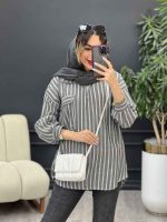 مانتو راه راه تک جیب آیرا کد 5170 - تصویر 8