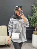 مانتو راه راه تک جیب آیرا کد 5170 - تصویر 14
