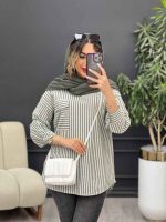 مانتو راه راه تک جیب آیرا کد 5170 - تصویر 10