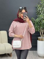 مانتو راه راه تک جیب آیرا کد 5170 - تصویر 11