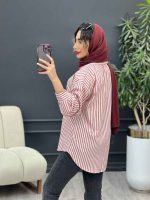 مانتو راه راه تک جیب آیرا کد 5170 - تصویر 17