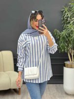 مانتو راه راه تک جیب آیرا کد 5170 - تصویر 15