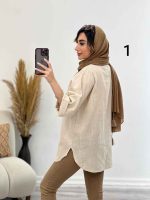 مانتو لینن نچرال مهگل کد 5192 - تصویر 8
