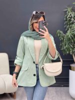 مانتو آستین پاگن دو جیب نما کد 5104 - تصویر 29