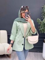 مانتو آستین پاگن دو جیب نما کد 5104 - تصویر 28