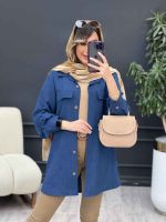 مانتو بغل سه دکمه آیلار کد 5187 - تصویر 17