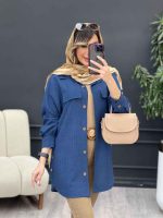 مانتو بغل سه دکمه آیلار کد 5187 - تصویر 10