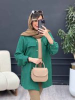 مانتو بغل سه دکمه آیلار کد 5187 - تصویر 18