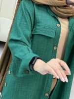 مانتو بغل سه دکمه آیلار کد 5187 - تصویر 13