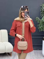 مانتو بغل سه دکمه آیلار کد 5187 - تصویر 12