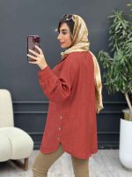 مانتو بغل سه دکمه آیلار کد 5187 - تصویر 9