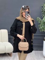 مانتو بغل سه دکمه آیلار کد 5187 - تصویر 3