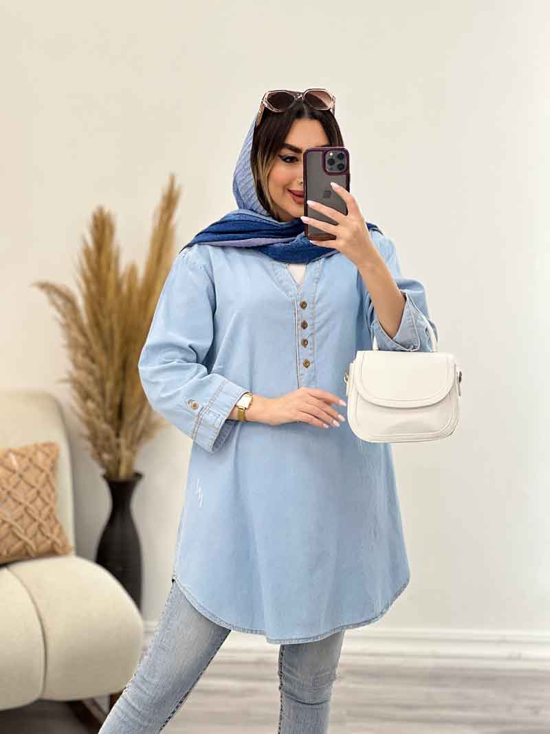 مانتو جین چهاردکمه زاپ دار کد 5125 مانتو جین چهاردکمه زاپ دار کد 5125