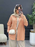 مانتو پایین هلال آفرینا کد 5189 - تصویر 2