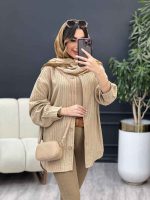 مانتو راه راه تک جیب آریس کد 5199 - تصویر 13
