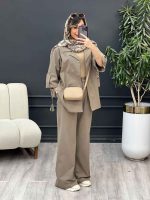 ست مانتو و شلوار تک جیب آستین پاگن کد 5174 - تصویر 24
