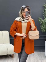 مانتو تک دکمه دو جیب نما المیرا کد 5204 - تصویر 2