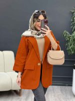 مانتو تک دکمه دو جیب نما المیرا کد 5204 - تصویر 21