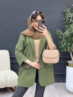 مانتو تک دکمه دو جیب نما المیرا کد 5204 - تصویر 18